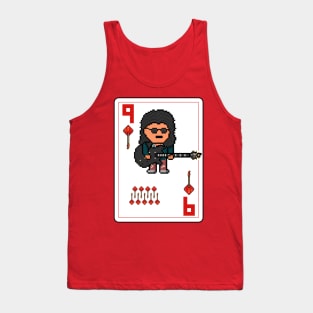 Pixelrockstars Nine of Diamonds Playing Card Tank Top